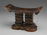 Headrest, Wood and elephant hair, Shona peoples