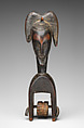 Heddle Pulley with Female Figure, Wood, copper alloy, nut (?), Guro