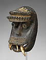 Kagle face mask, Dan artist, Wood, brass, nails, cane, mud, Dan peoples