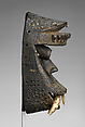 Kagle face mask, Dan artist, Wood, brass, nails, cane, mud, Dan peoples