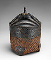 Nested marriage basket set, Turka artists, Raffia palm, leather, thread, Bobo