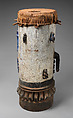 Male Drum, Fon artist, Wood, hide, pigment, cane, cord, Fon peoples