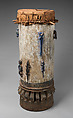 Male Drum, Fon artist, Wood, hide, pigment, cane, cord, Fon peoples