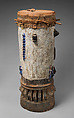 Female Drum, Fon artist, Wood, hide, pigment, cane, cord, Fon peoples