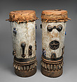 Female Drum, Fon artist, Wood, hide, pigment, cane, cord, Fon peoples