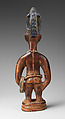 Twin Figure: Male (Ibeji), Workshop of Ibuke Compound, Wood, camwood powder, indigo, beads, iron, vertebrae, Yoruba peoples, Oyo group