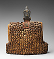 Twin Figure: Male with Garment (Ewu ileke Ibeji), Wood, cowrie shells, cloth, glass beads, pigment, iron, tukula powder, Yoruba peoples