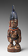 Twin Figure: Female (Ibeji), Wood, camwood powder, beads, metal, indigo, Yoruba peoples