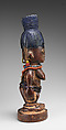 Twin Figure: Female (Ibeji), Wood, camwood powder, beads, metal, indigo, Yoruba peoples