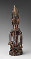 Twin Figure: Female (Ibeji), Wood, nails, camwood powder, brass, glass beads, Yoruba peoples