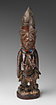 Twin Figure: Female (Ibeji), Wood, nails, camwood powder, brass, glass beads, Yoruba peoples