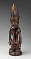 Twin Figure: Female (Ibeji), Wood, nails, camwood powder, brass, glass beads, Yoruba peoples