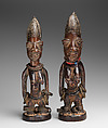 Twin Figure: Female (Ibeji), Wood, nails, camwood powder, brass, glass beads, Yoruba peoples