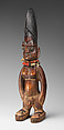 Twin Figure: Male (Ibeji), Wood, beads, metal, camwood powder, indigo, Yoruba peoples, Igbomina group