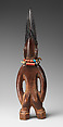 Twin Figure: Male (Ibeji), Wood, beads, metal, camwood powder, indigo, Yoruba peoples, Igbomina group