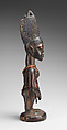 Twin Figure: Male (Ibeji), Yoruba artist, Wood, camwood powder, beads, blueing, Yoruba peoples