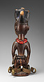 Twin Figure: Female (Ibeji), Yoruba artist, Wood, camwood powder, beads, brass, metal, indigo, Yoruba peoples
