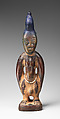 Twin Figure: Male (Ibeji), Wood, camwood powder, beads, blueing, Yoruba peoples, Oyo group