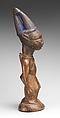 Twin Figure: Male (Ibeji), Obembe Alaiye (Nigerian, Ekiti region), Wood, blueing, nails