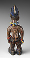 Twin Figure: Female (Ibeji), Wood, beads, camwood powder, pigment, Yoruba peoples