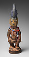 Twin Figure: Female (Ibeji), Wood, beads, metal, blueing, camwood powder, Yoruba peoples