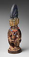 Twin Figure: Female (Ibeji), Wood, beads, metal, blueing, camwood powder, Yoruba peoples