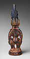 Twin Figure: Female (Ibeji), Wood, beads, metal, blueing, camwood powder, Yoruba peoples