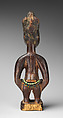 Twin Figure: Female (Ibeji), Workshop of Ibuke Compound, Wood, beads, camwood powder, Yoruba peoples, Oyo group