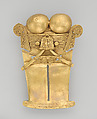 Stylized Figure Pendant, Gold, Darien