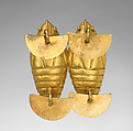 Double Insect Pendant, Gold or gold alloy, Early Quimbaya