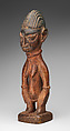 Ibeji Twin Figure, Wood, camwood powder, pigment, Yoruba peoples, Ijebu group