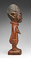 Ibeji Twin Figure, Wood, camwood powder, pigment, Yoruba peoples, Ijebu group