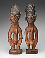 Ibeji Twin Figure, Wood, camwood powder, pigment, Yoruba peoples, Ijebu group