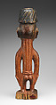 Twin Figure: Male (Ibeji), Wood, camwood powder, pigment, Yoruba peoples, Ijebu group