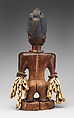 Ibeji Twin Figure, Wood, camwood powder, brass, glass beads, cowries, blueing, string, Yoruba peoples, Oyo group