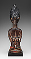 Twin Figure: Female (Ibeji), Yoruba artist, Wood, beads, camwood powder, Yoruba peoples