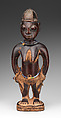 Twin Figure: Female (Ibeji), Wood, camwood powder, beads, thread, Yoruba peoples