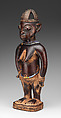 Twin Figure: Female (Ibeji), Wood, camwood powder, beads, thread, Yoruba peoples
