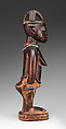 Twin Figure: Female (Ibeji), Wood, camwood powder, beads, thread, Yoruba peoples