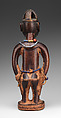 Twin Figure: Female (Ibeji), Wood, camwood powder, beads, thread, Yoruba peoples