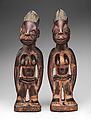 Twin Figure: Female (Ibeji), Wood, beads, camwood powder, Yoruba peoples