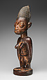 Twin Figure: Female (Ibeji), Yoruba artist, Wood, camwood powder, beads, Yoruba peoples