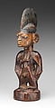 Twin Figure: Female (Ibeji), Wood, camwood powder, metal, pigment, Yoruba peoples