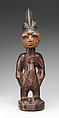 Twin Figure: Male (Ibeji), Wood, camwood powder, metal, pigment, Yoruba peoples