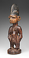 Twin Figure: Male (Ibeji), Wood, camwood powder, metal, pigment, Yoruba peoples