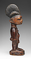 Twin Figure: Male (Ibeji), Wood, camwood powder, metal, pigment, Yoruba peoples
