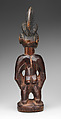 Twin Figure: Male (Ibeji), Wood, camwood powder, metal, pigment, Yoruba peoples