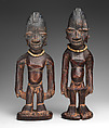 Twin Figure: Male (Ibeji), Wood, beads, nail, Yoruba peoples