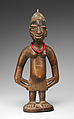 Twin Figure: Male (Ibeji), Workshop of Onipasinobe (Nigerian, Yoruba, Egbado or Ibarapa or Egba group), Wood, beads, camwood powder