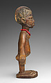 Twin Figure: Male (Ibeji), Workshop of Onipasinobe (Nigerian, Yoruba, Egbado or Ibarapa or Egba group), Wood, beads, camwood powder
